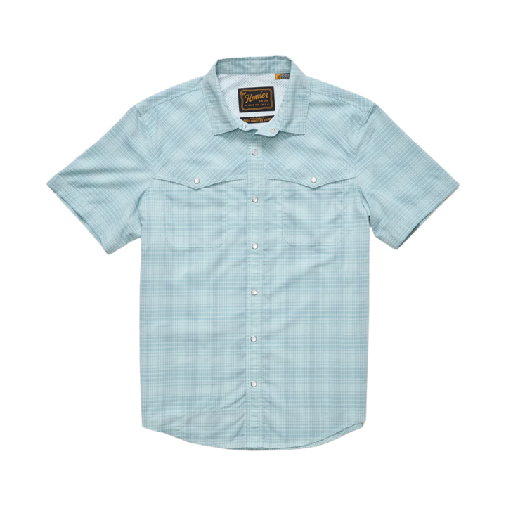 Howler Bros - Open Country Tech Shirt - Coopers Plaid: Sterling Blue