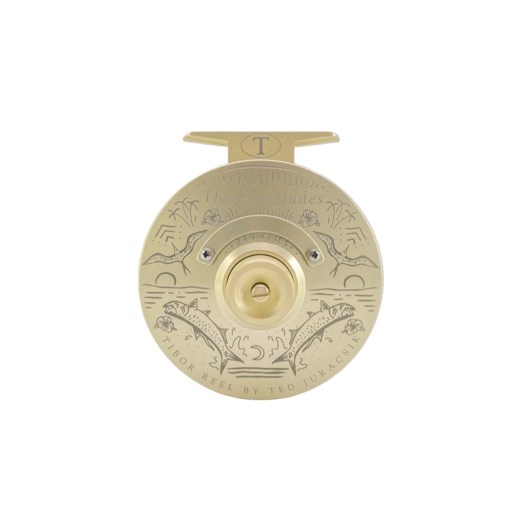 Tibor Everglades - Satin Gold w/ 239 Bre Drake Tarpon Art (CUSTOM) (IN STOCK)