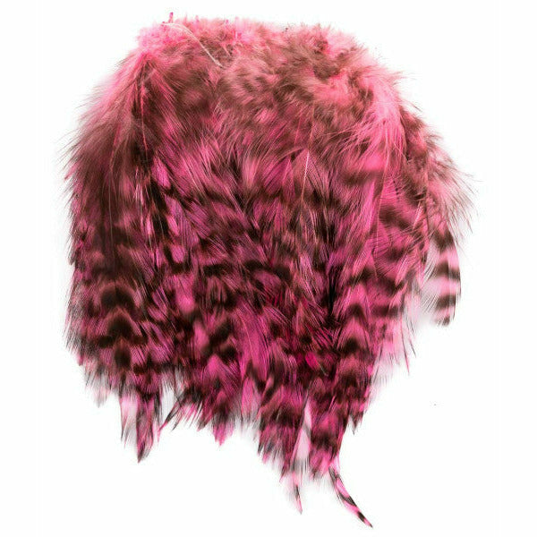 Barred Strung Neck Hackle - FL Pink