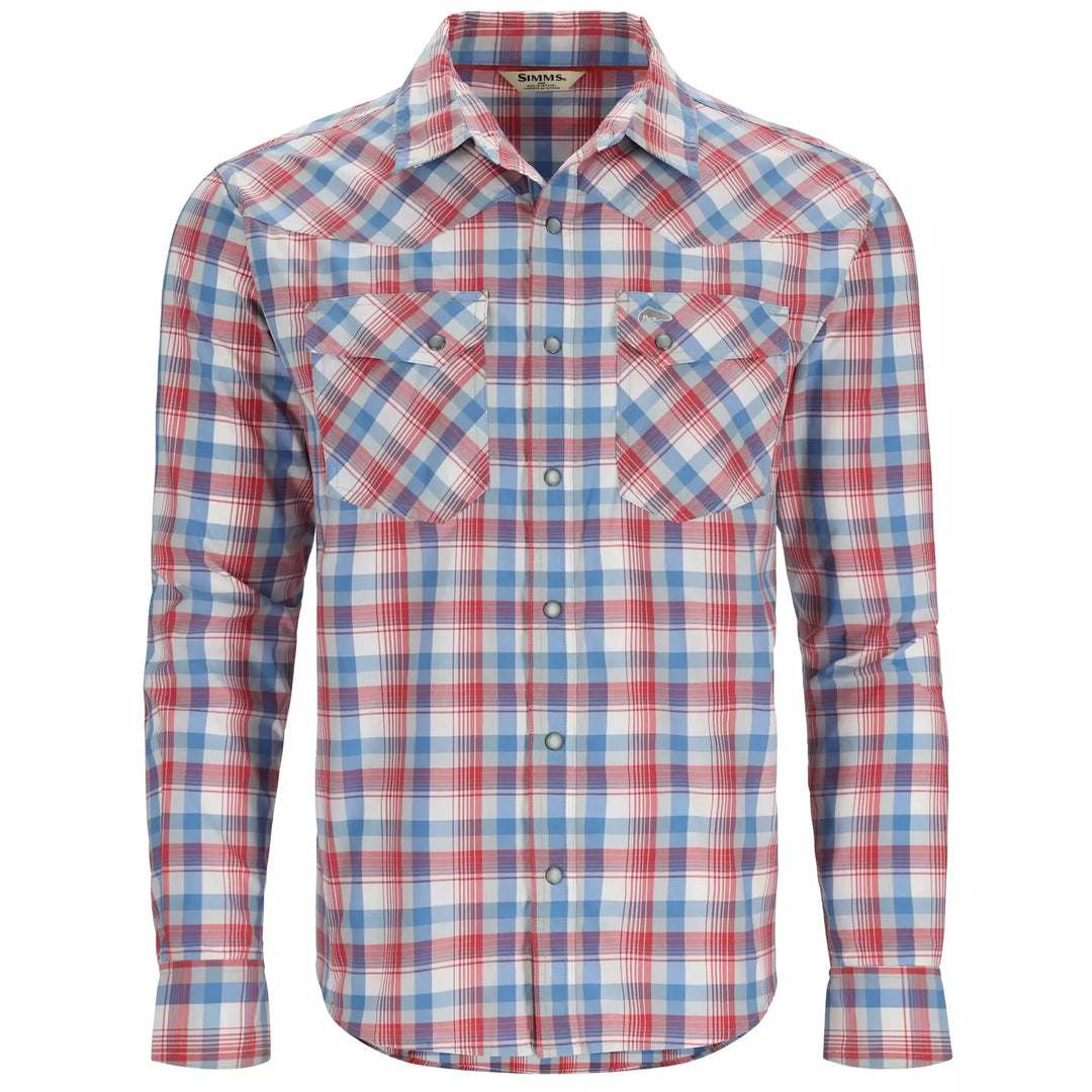 Simms Men's Brackett LS Shirt - Sumac/Midnight Window Plaid