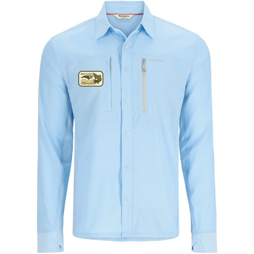 828 Flies X Simms Men's Intruder® BiComp Fishing Shirt - Sky Blue