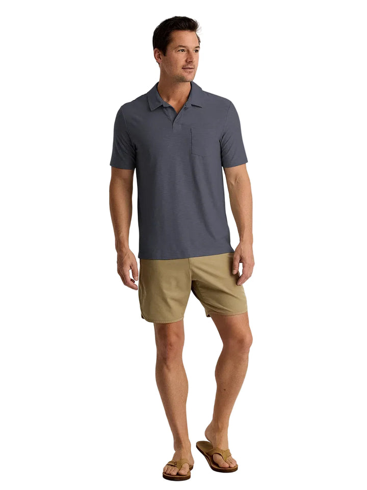 Free Fly Men's Bamboo Slub Polo ll - Storm Cloud
