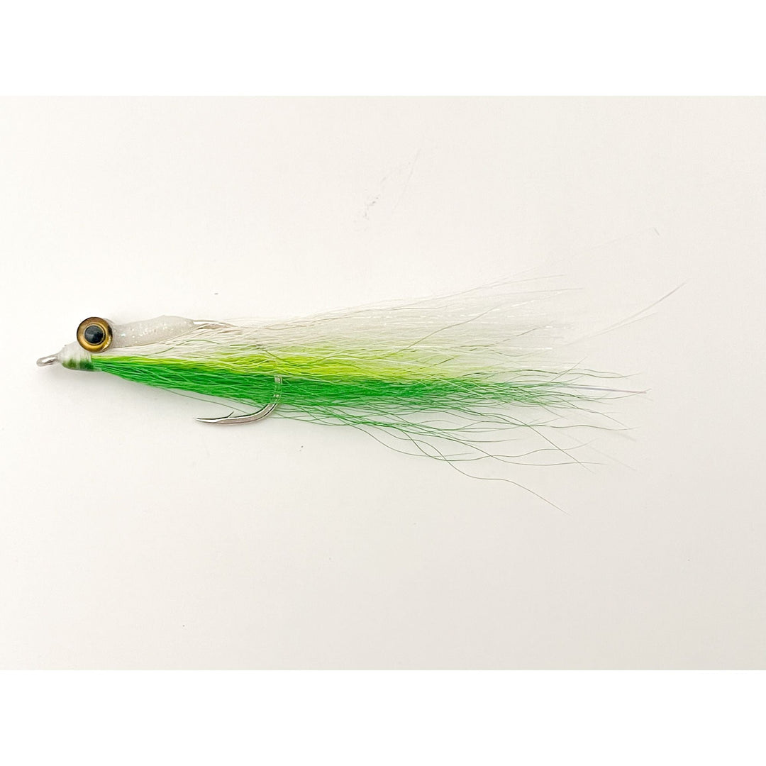 FS Clouser Minnow Chartreuse & White 4/0