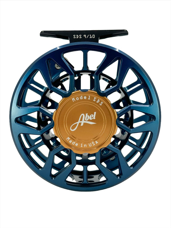 Abel Reels - SDS  9/10- Ported, Deep Blue, w/ Bronze Drag Knob & Walnut Handle (CUSTOM IN STOCK)