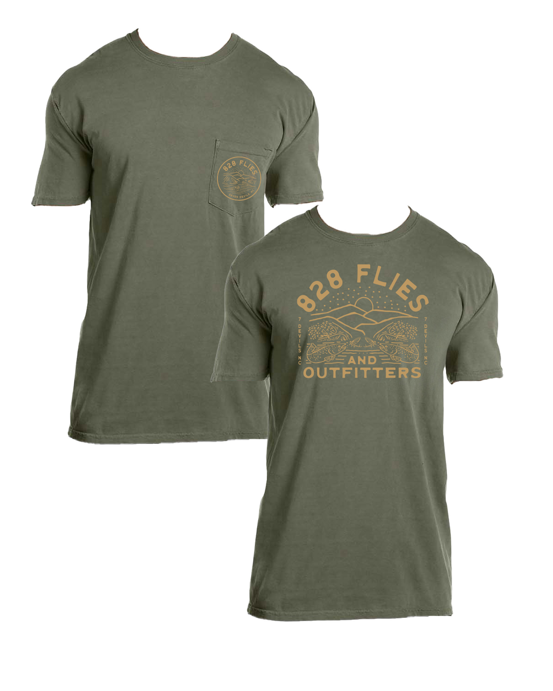 828 Brown Riser Pocket Tee