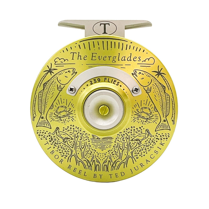 Tibor Everglades - Lemon Lime w/ Frost Silver Small Parts and 239 Bre Drake Redfish Art (CUSTOM)(IN STOCK)