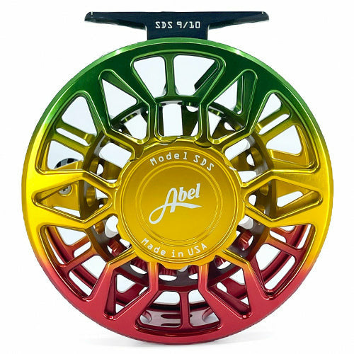 Abel Reels SDS 9/10 Ported Rasta Fade w/Rasta Fade Drag Knob & Red Handle (CUSTOM IN STOCK)