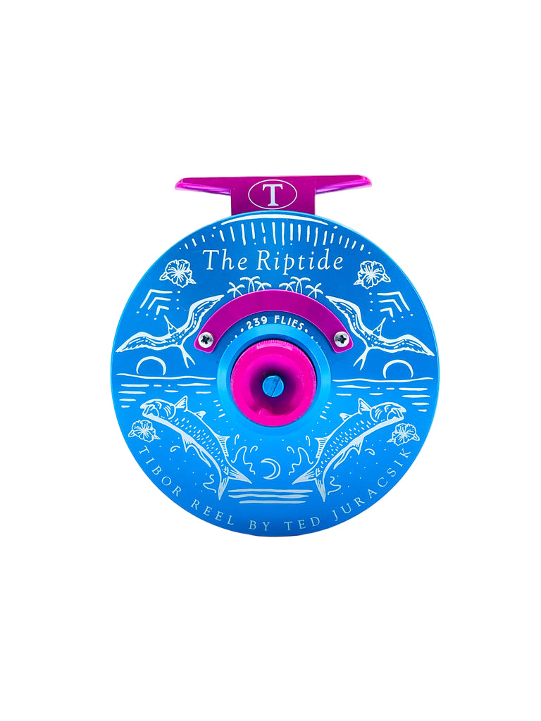 Tibor Riptide - Aqua w/Noen Pink Small Parts & 239 Bre Drake Tarpon Art (CUSTOM)(IN STOCK)