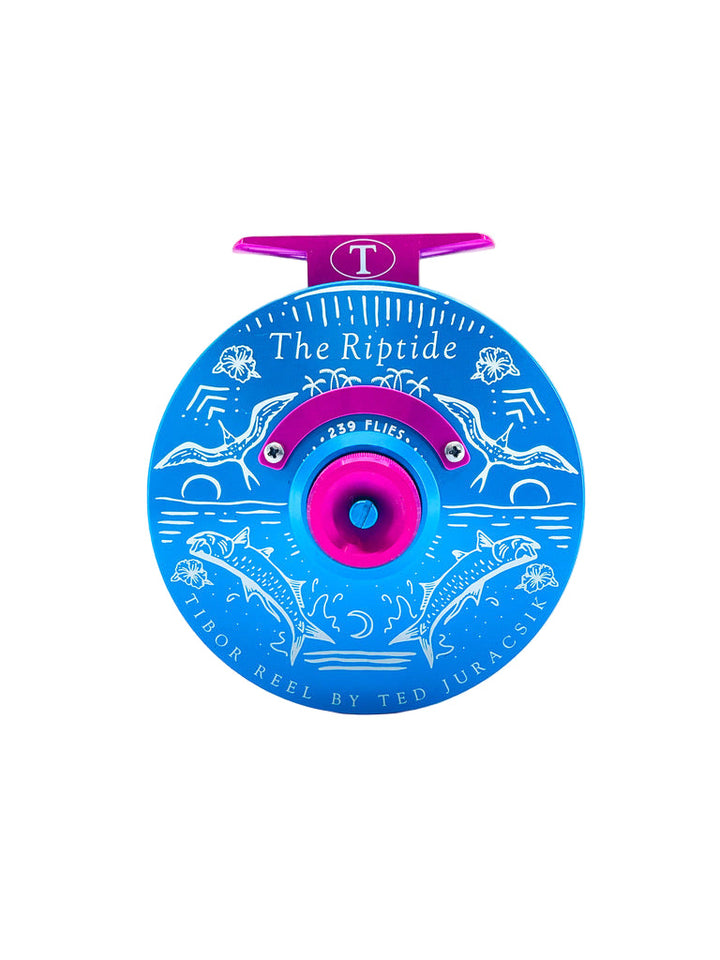 Tibor Riptide - Aqua w/Noen Pink Small Parts & 239 Bre Drake Tarpon Art (CUSTOM)(IN STOCK)