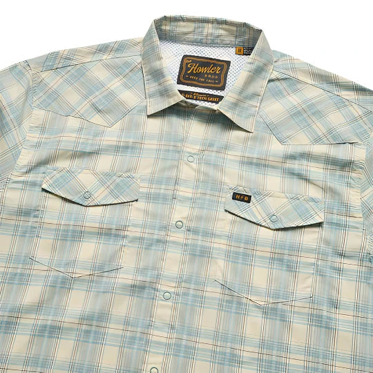 Howler Bros - H Bar B Tech Longsleeve - Barrett Plaid : Pool