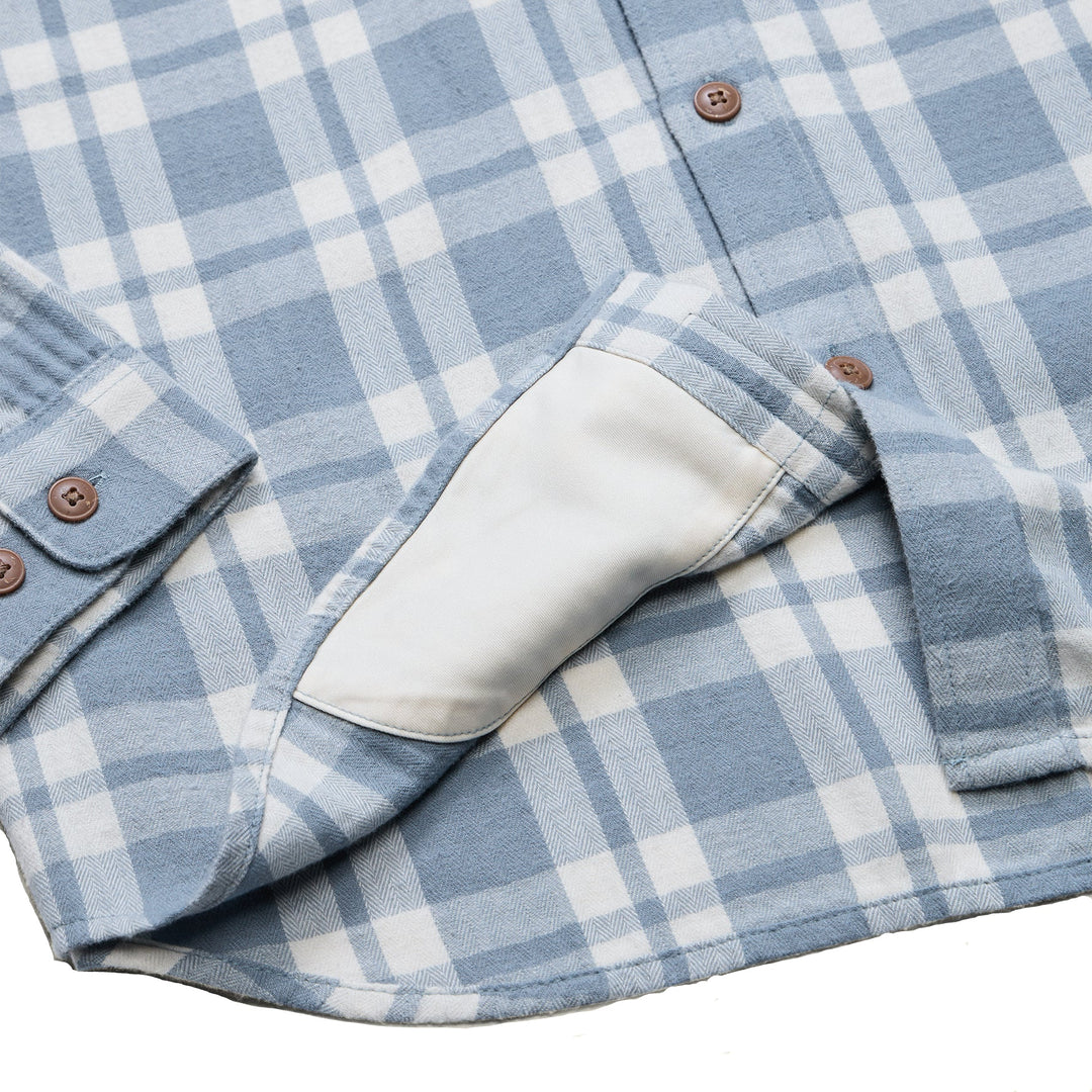 Howler Brothers - La Grange Lightweight Flannel : Cohen Plaid : Iron Blue
