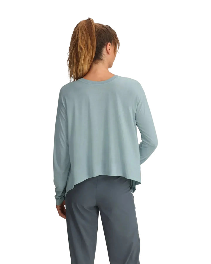 Free Fly Women's Bamboo Lightweight Cropped Long Sleeve - Ocean Mist