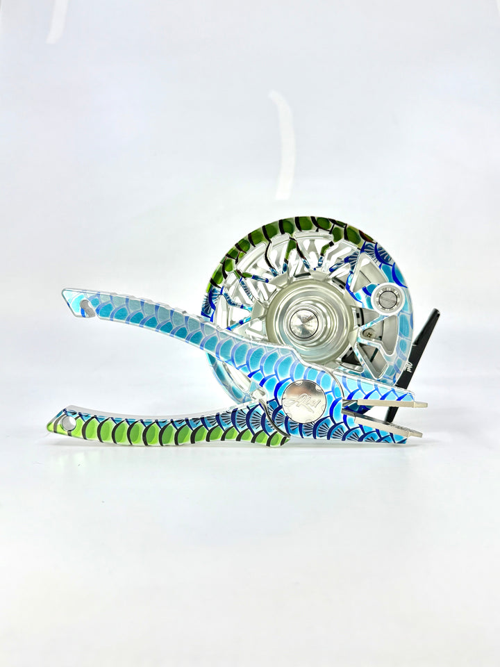 Abel Reels SDS 11/12 - Platinum w/ Blue Drag Knob & Red Handle  (IN STOCK)