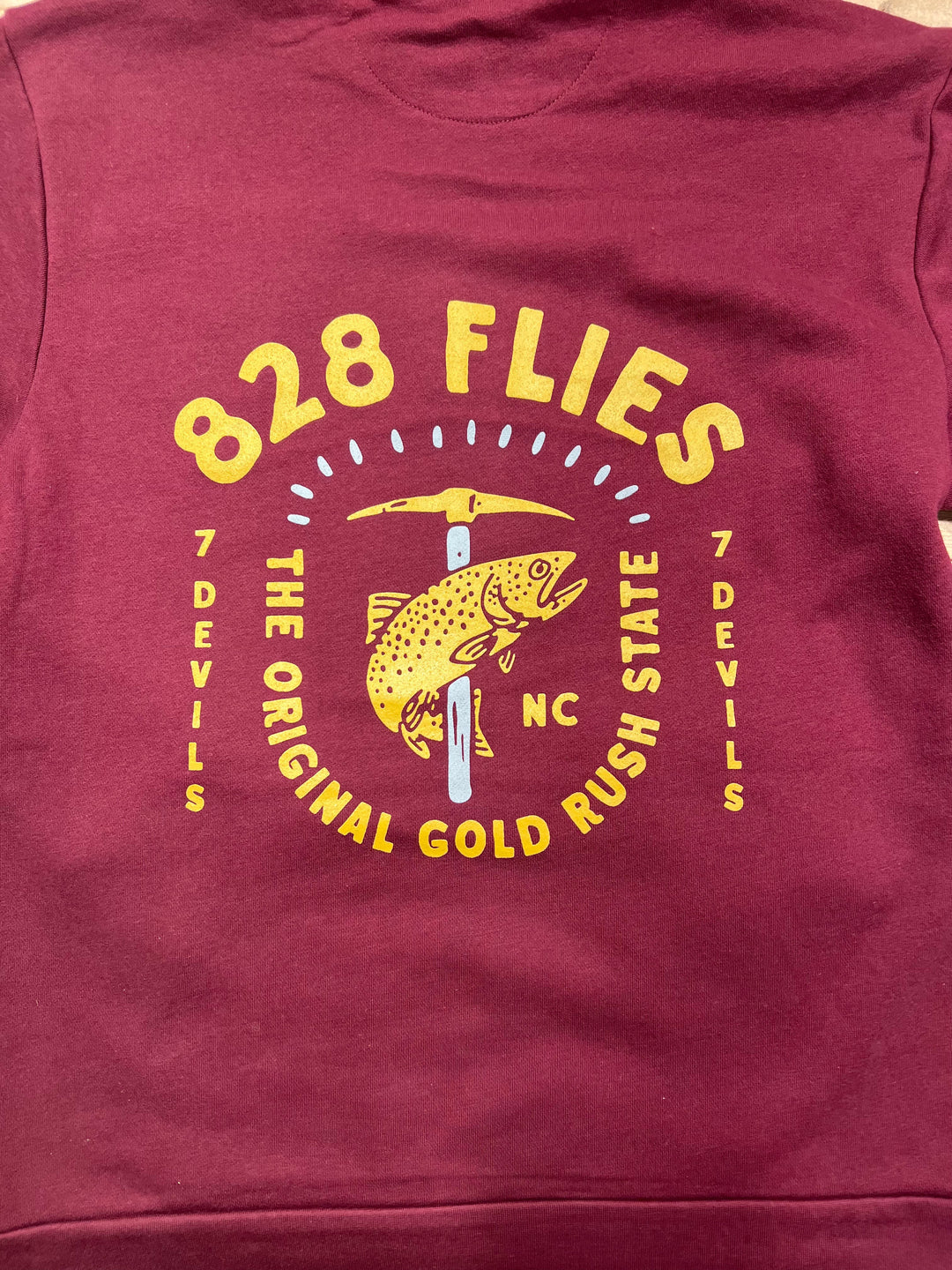 828Flies Sweatshirt Hoodie - Maroon w/Bre Drake Gold rush