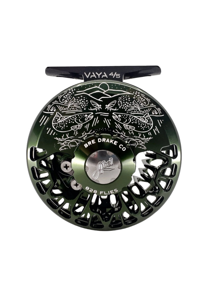 Abel Vaya 4/5 Deep Green w/Deep Green Drag Knob & Walnut Handle w/Bre Drake 828Flies Artwork (IN STOCK)