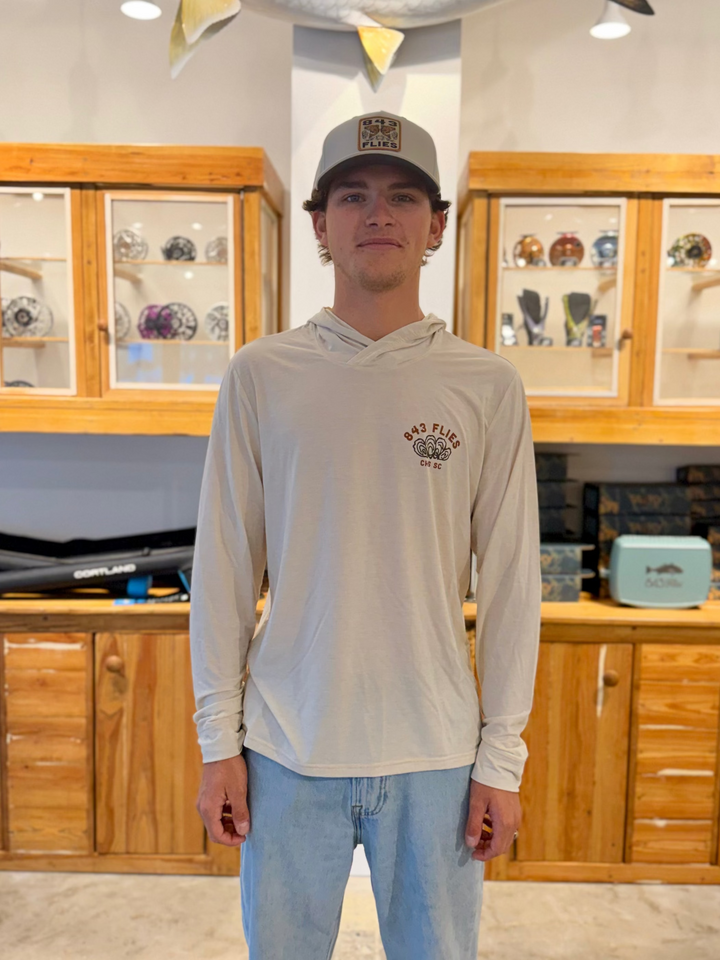 Free Fly Elevate Hoodie X 843 Flies - Heather Birch/ Oyster Bar