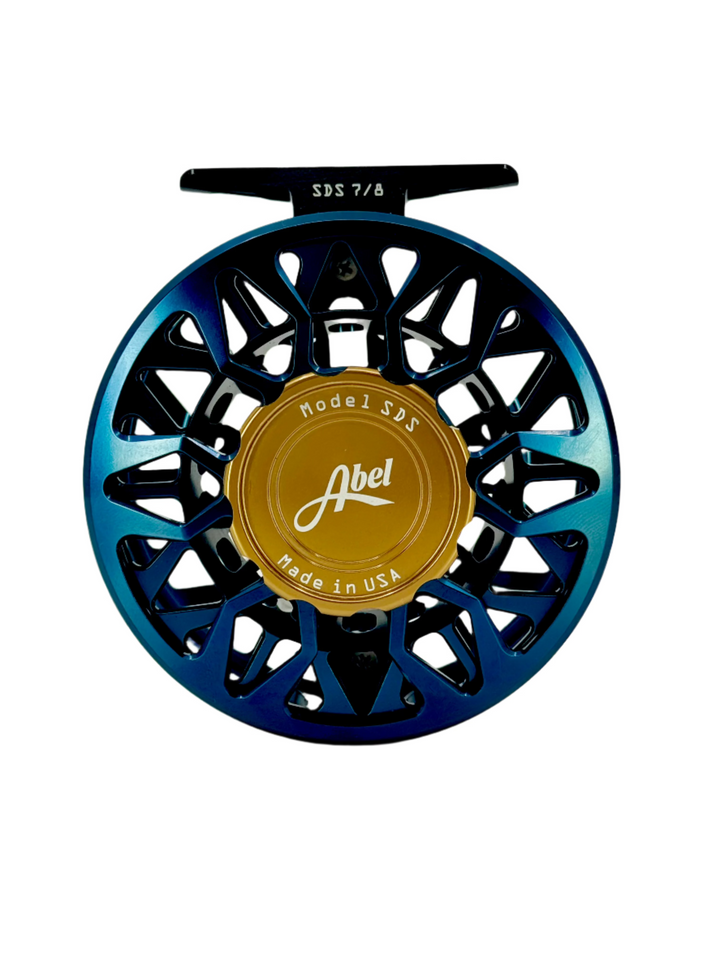 Abel Reels - SDS  7/8 - Ported, Deep Blue, w/ Bronze Drag Knob & Rosewood Handle (CUSTOM IN STOCK)