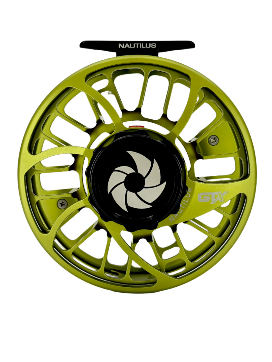 Nautilus Reels GTX- Glades Green w/ Red Hub, Black Spool knob and Black Drag Knob (CUSTOM IN STOCK)