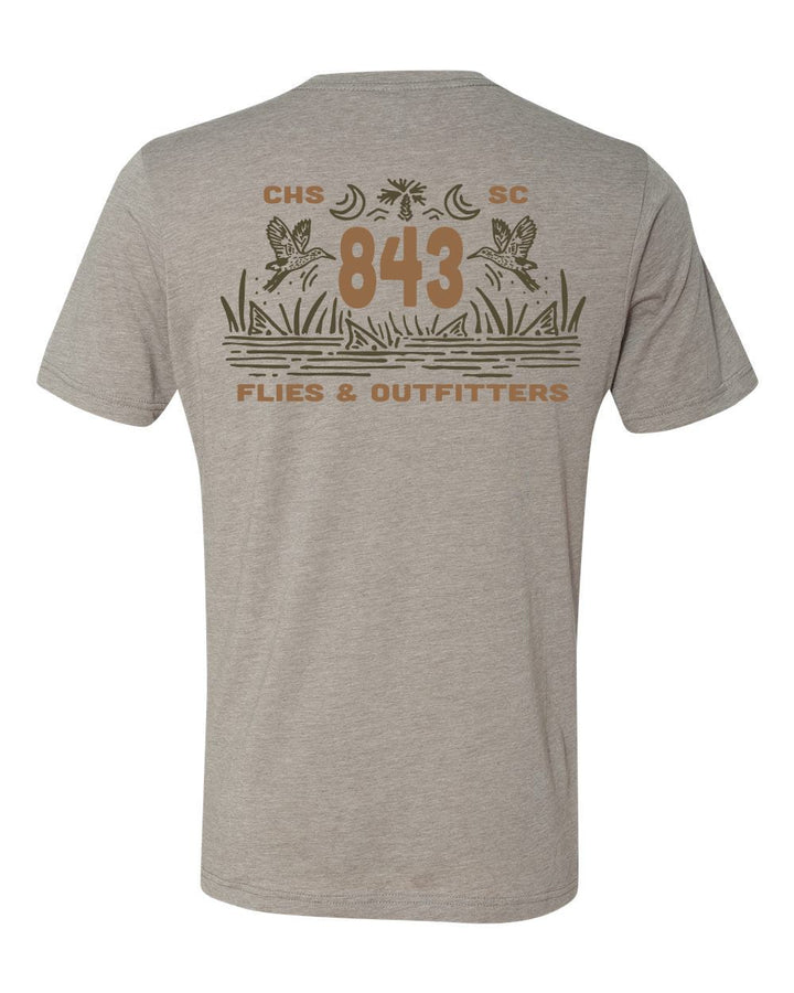 843 Flies X Bre Drake Tee Shirt - Oyster Bar