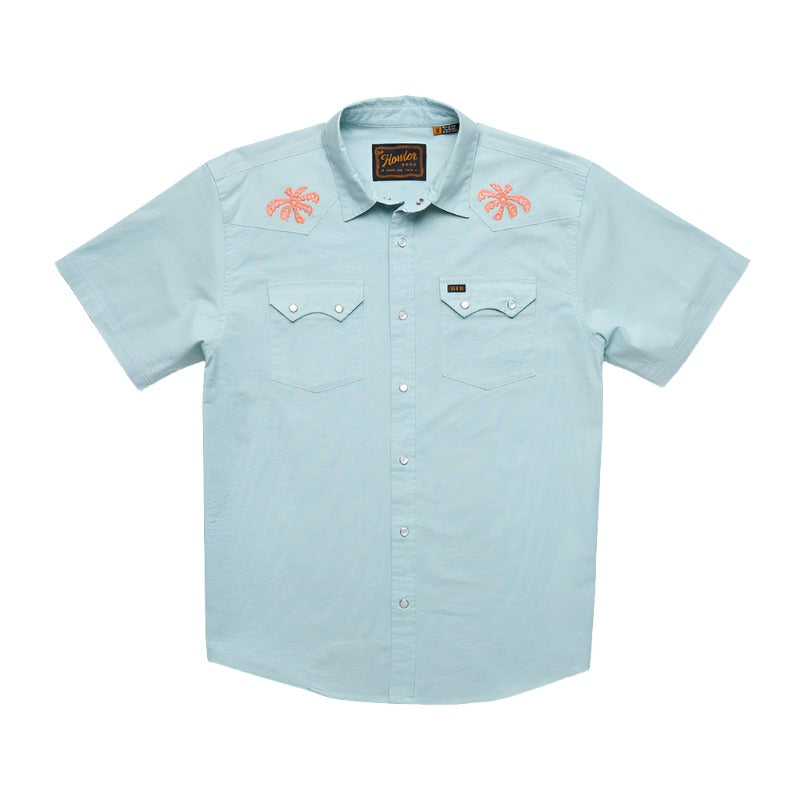 Howler Bros - Crosscut Deluxe Shortsleeve Shirt - Fronds : Nile Blue