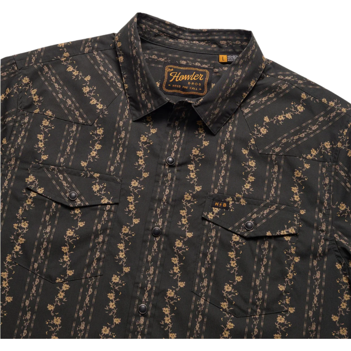 Howler Bros - H Bar B Snapshirt - Hibiscus Ribbons : Antique Black