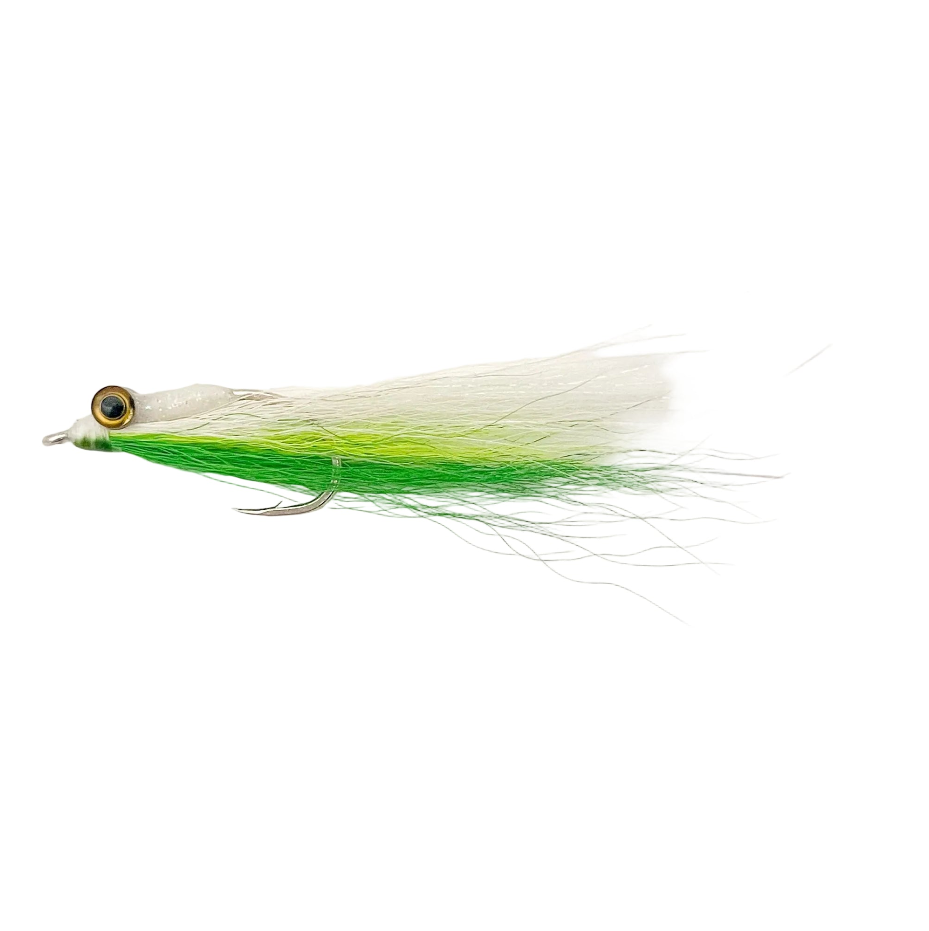 FS Clouser Minnow Chartruese & White 4/0