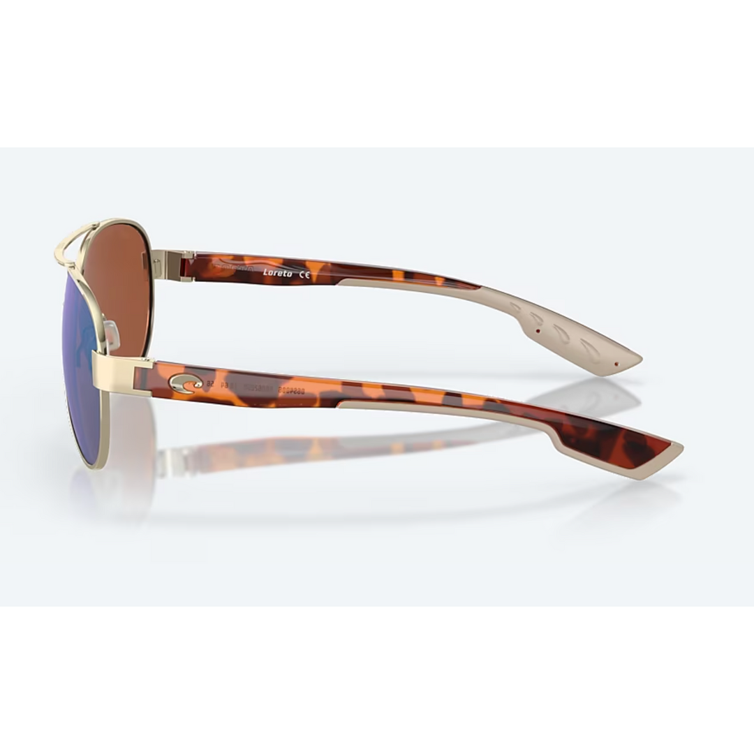 Costa - LORETO, Rose Gold, Green Mirror Polarized Glass (IN STOCK)