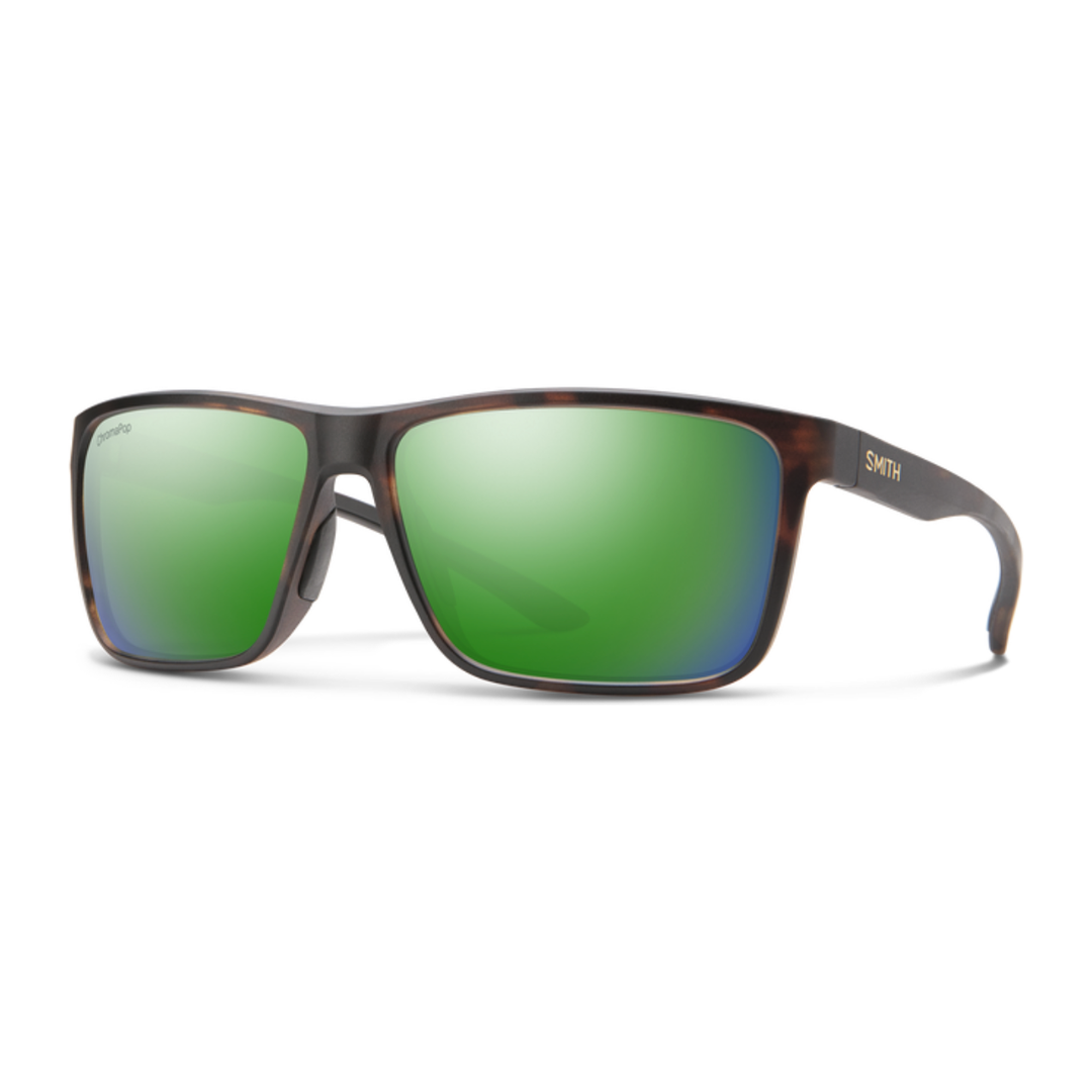 Smith Riptide - Matte Tortoise + ChromaPop Glass Polarized Green Mirror Lens (IN STOCK)