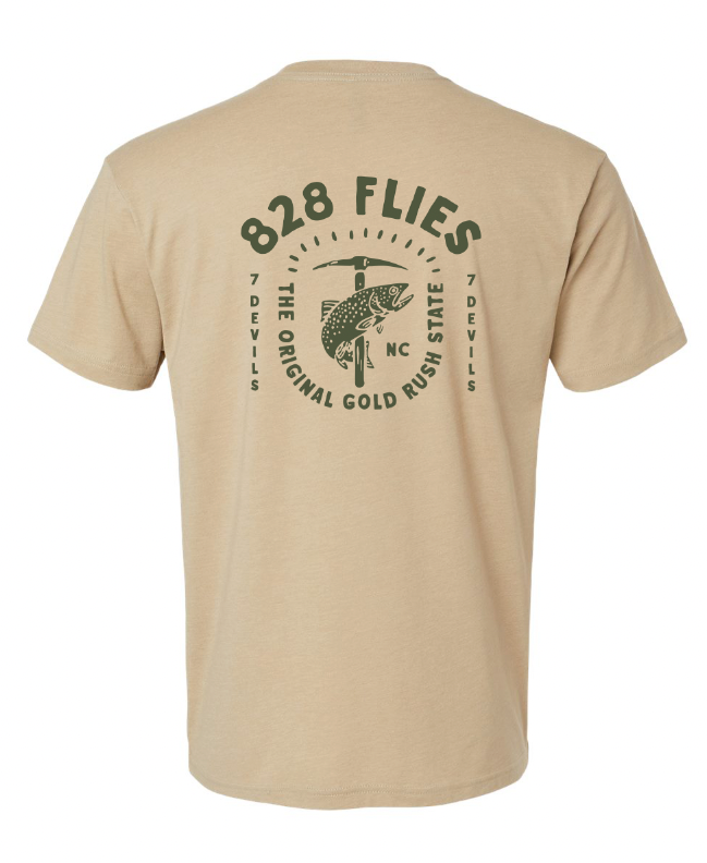 828 Flies X Tee Shirt Gold Rush 1 - Heather Tan
