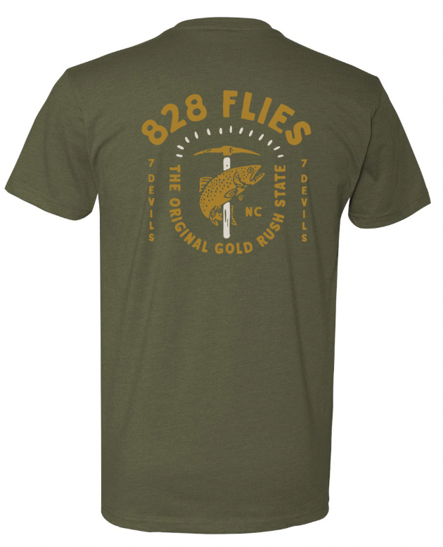 828 Flies X Tee Shirt Gold Rush 2 - Military Green