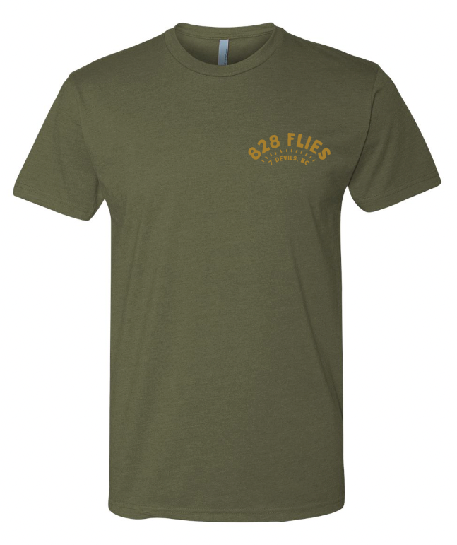 828 Flies X Tee Shirt Gold Rush 2 - Military Green