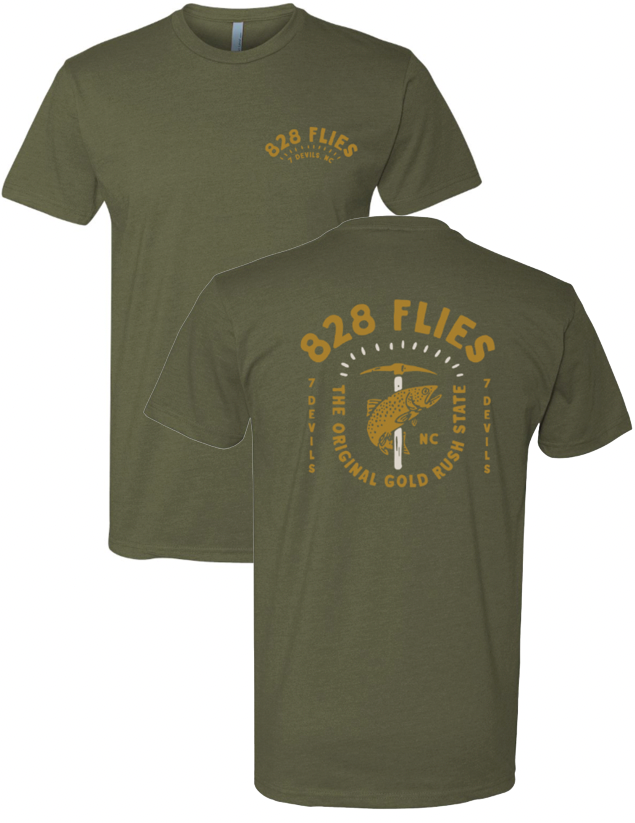 828 Flies X Tee Shirt Gold Rush 2 - Military Green