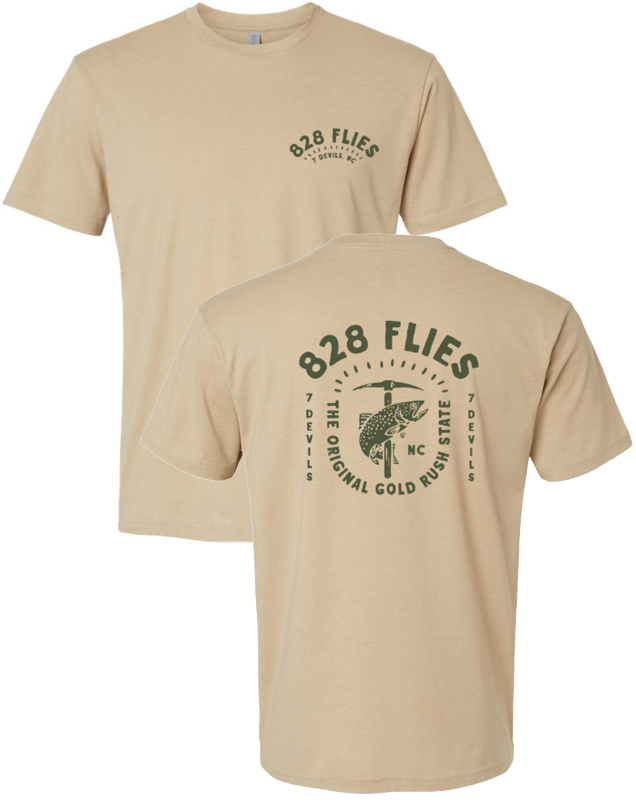 828 Flies X Tee Shirt Gold Rush 1 - Heather Tan