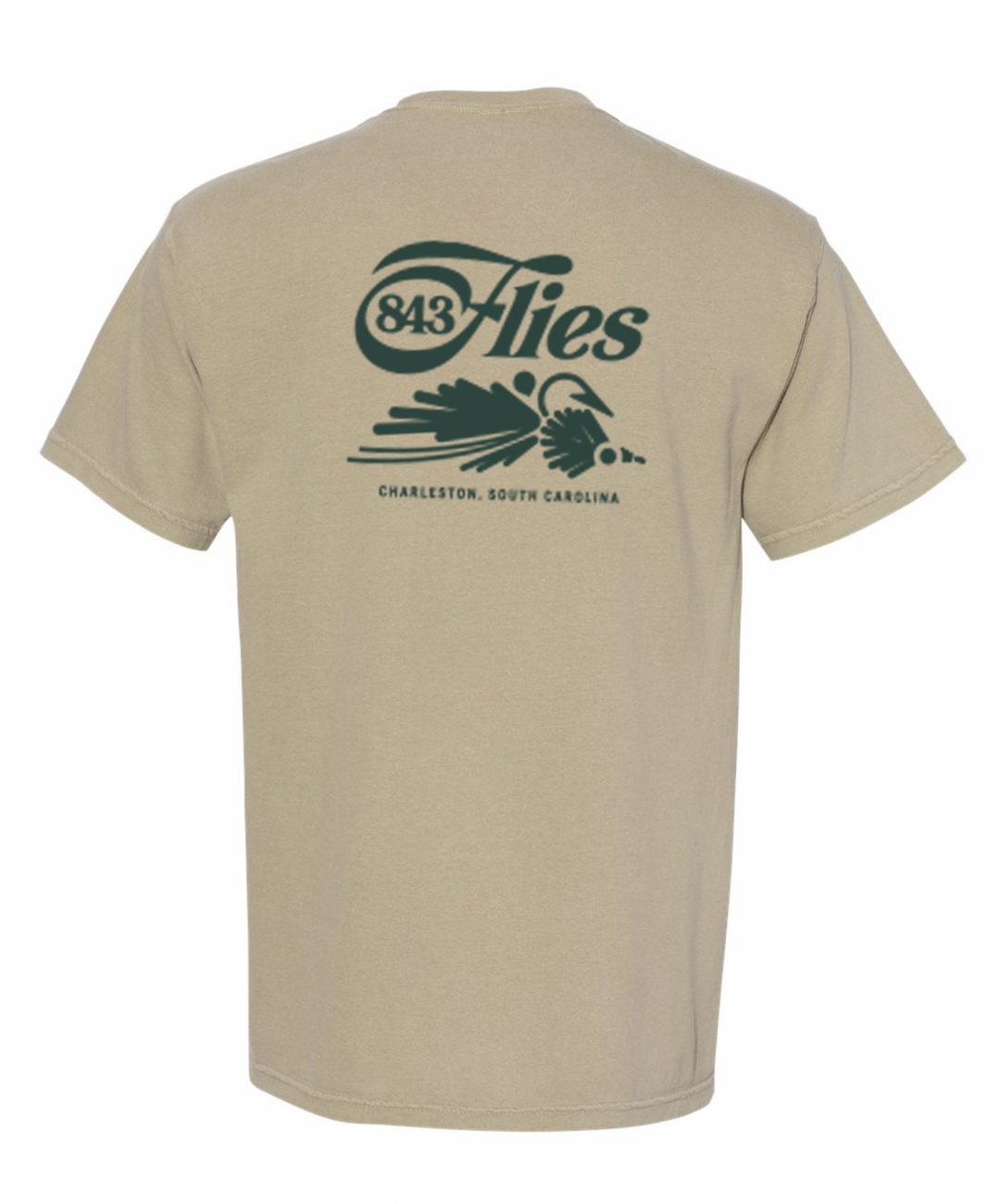 843 Flies Pocket Tee Kahki Olive - Chucktown Cracklin'