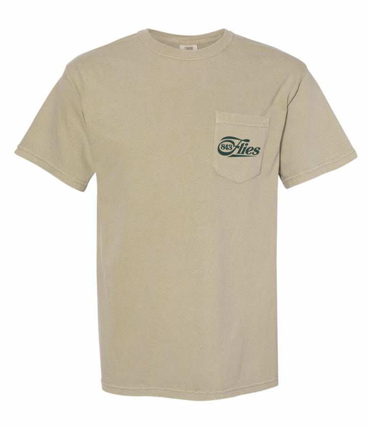 843 Flies Pocket Tee Kahki Olive - Chucktown Cracklin'