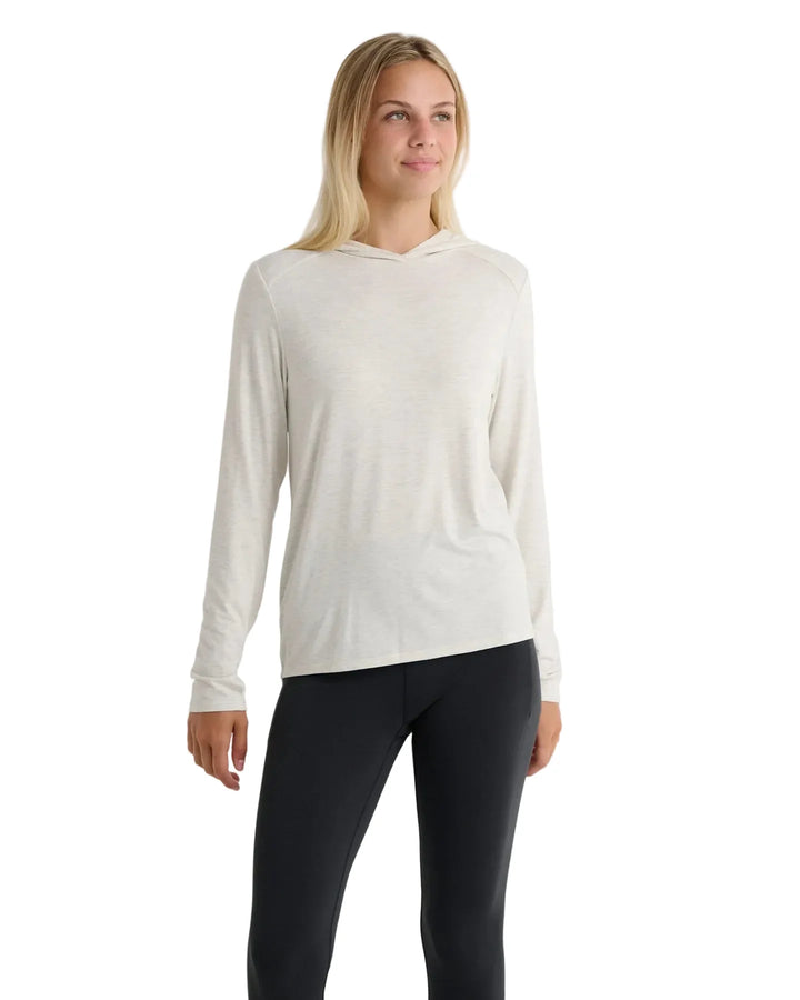 Free Fly Women's Bamboo Shade Hoodie ll - Off White Heather