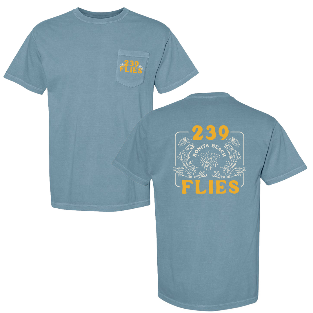 239 Flies X Bre Drake Everglades Slam Pocket Tee Shirt - Ice Blue