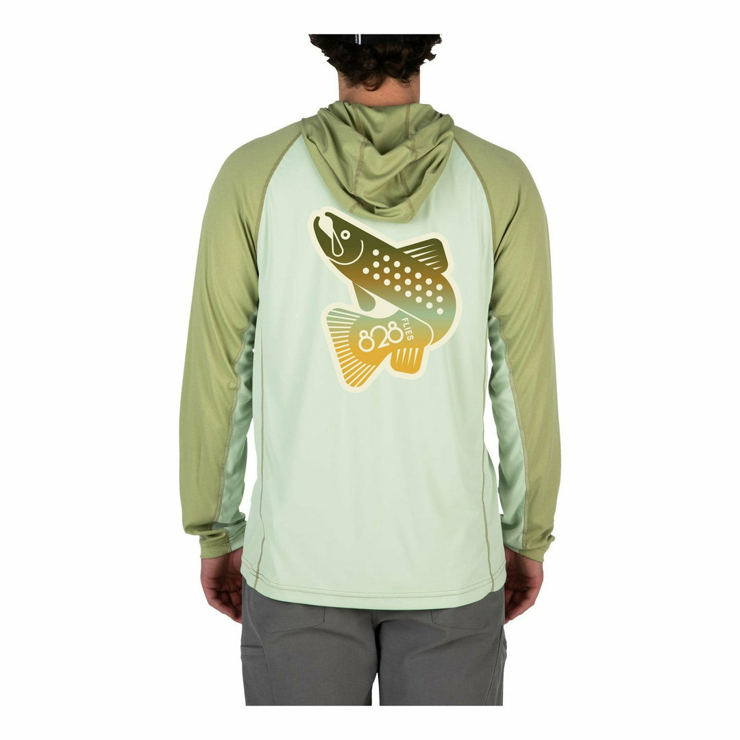 828 Flies X Simms Bugstopper Solarflex M's Hoody - Free Jumping Trout