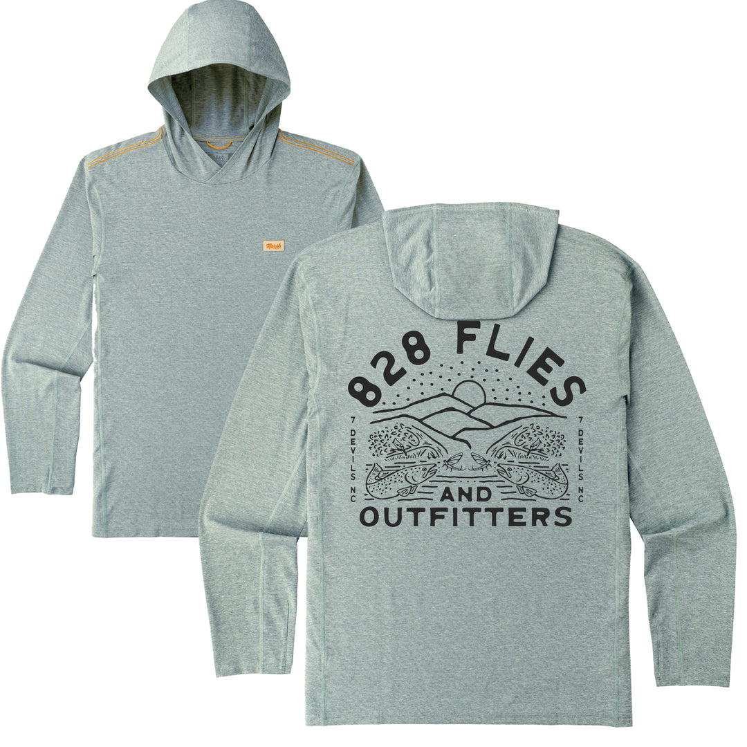 Marsh Wear High Noon Tech Hoodie w/ 828 Trout Hatch (Goblin Blue Heather)