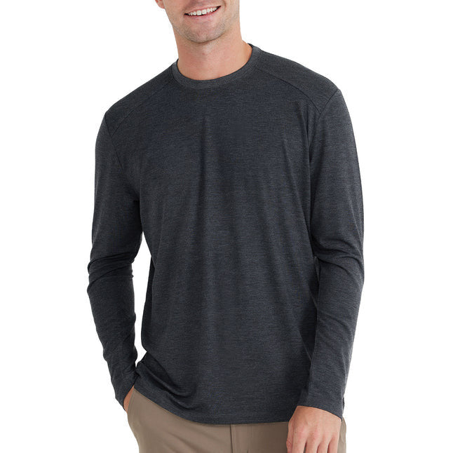 Free Fly Men's Bamboo Shade Long Sleeve - Heather Black