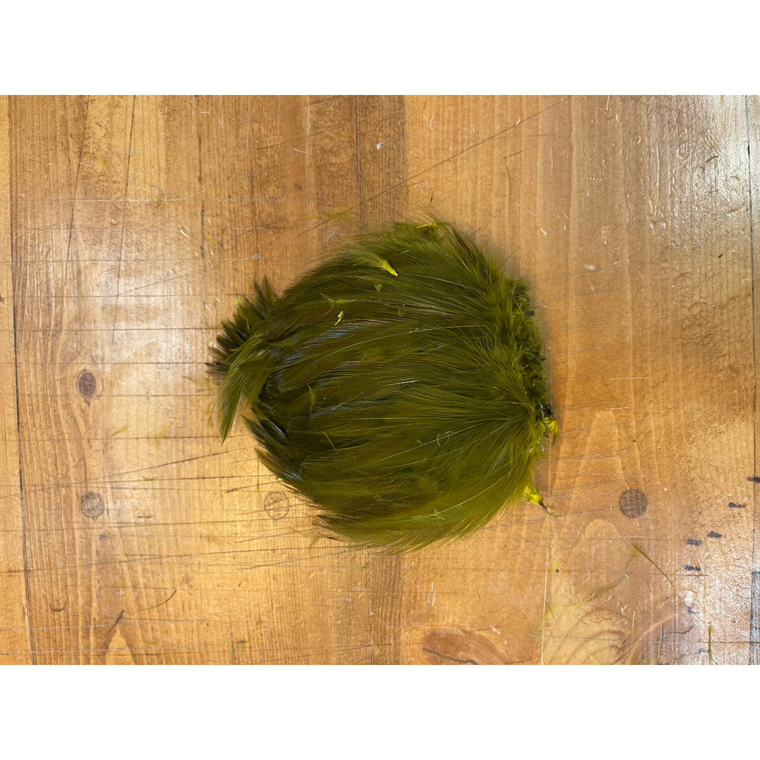 Strung Neck Hackle -  Olive